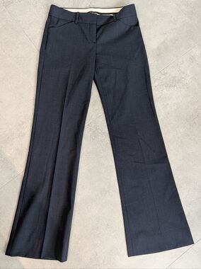 Theory 96% Wool Trousers Size 0 Tailored Pants Navy Workwear Minimalist